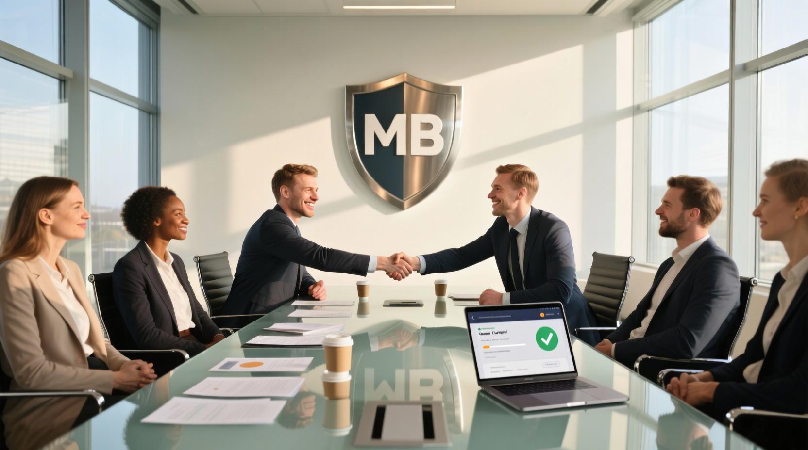 Erfolgreiche Geschäftspartnerschaft - Vermieter und MieterBonitaet Team im Meeting